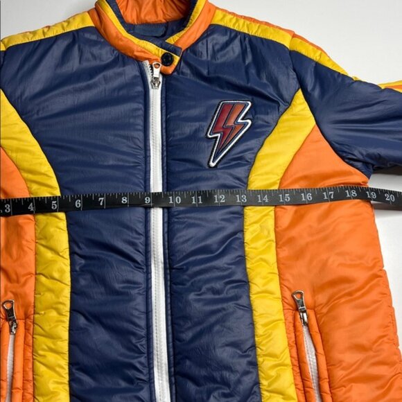 Mother The High Flyer Zip front puffer jacket in bold tricks retro 70s hippie Sm - Picture 7 of 16